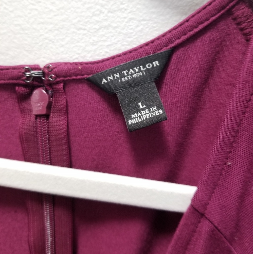 Maroon Ann Taylor Twist Front Dress - Picture 3 of 7